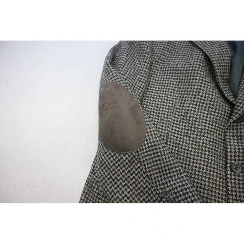 VTG Stafford Houndstooth Blazer Mens 48R‎ Elbow Patches 3-Button Excellent